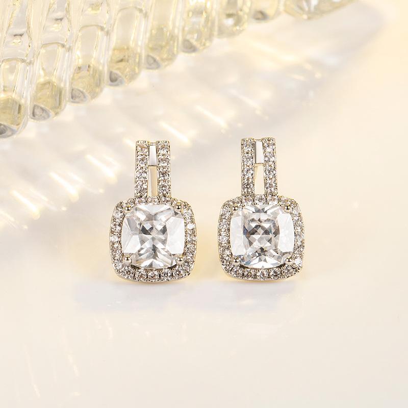 Lindon Women's Zircon Copper Alloy Earrings - Wedding Party Gift Pendant Earrings