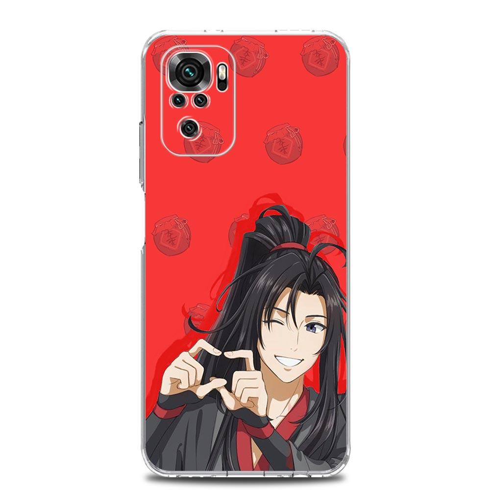 Квадратный прозрачный чехол для телефона Xiaomi Redmi Note 12 11 9S 9 8 10 Pro + 7 8T 9C 9A 8A K40 игровой чехол Mo Dao Zu Shi Wei Wuxian Anime