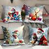 New Christmas Pillow Cover Polyester Christmas Tree Print Home Cushion Cover Living Room Sofa Cushion Cover