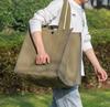 CAMPING MOON BC-400 Canvas Outdoor Bag, Large, Firewood Bag, Camping Bag, Log Carry, Khaki