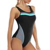Women's Sleeveless Conservative One-piece Sexy Backless Color Matching Wetsuit With Breast Pad Swimsuit