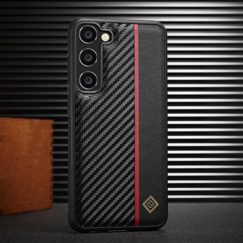 Чехол из кожи с узором из углеродного волокна для Samsung S25 Ultra S24 FE S23 A16 A55 A14 A35 iPhone 16 15 14 13 12 Pro Max 11, противоударный, роскошный, задняя крышка