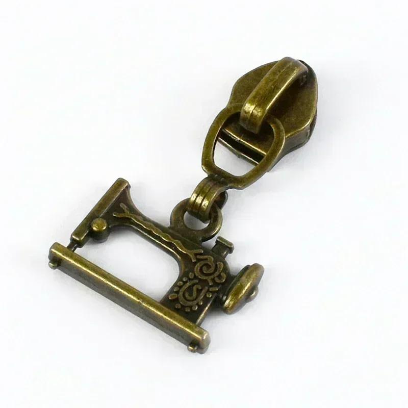 Meetee 5-20 шт. 5# Слайдер для нейлоновых молний, головка молнии из цинкового сплава, декор, бронзовый пуллер для молний, аксессуары для шитья куртки, пальто