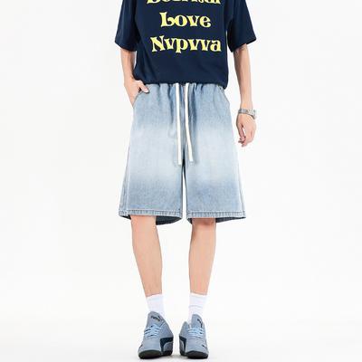 Ледяной шелк Теннис Летние Тонкие Свободные Прямые Джинсы Эластичная Талия Кружево Средние Брюки