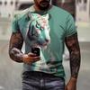 Summer Short Sleeved Men's Daily Casual Style Tiger 3D Printed Short Sleeved T-shirt