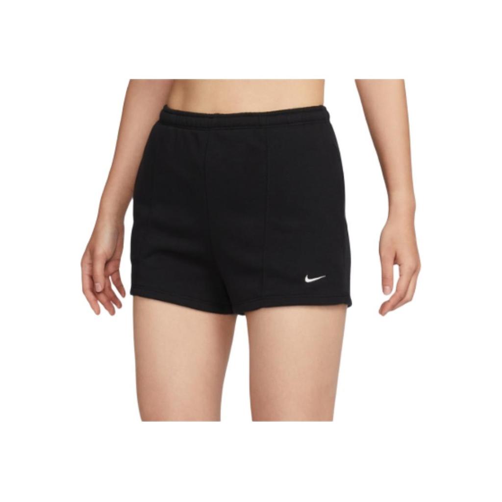 Nike Женские шорты облегающего кроя с высокой талией, однотонные, черные, FN2456-010