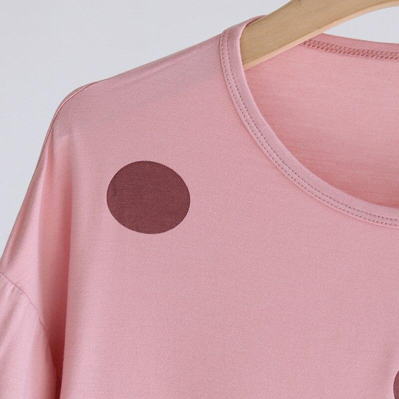 Новые летние женские пижамы, шорты с короткими рукавами, комплект из двух предметов, трикотаж из 100% хлопка, тонкий комплект женской домашней одежды в горошек