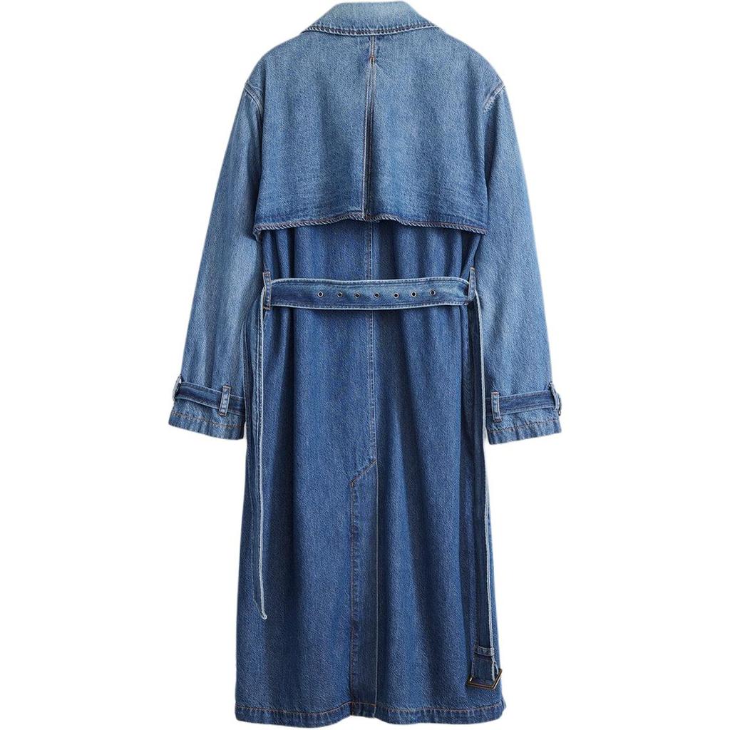 Женское двубортное тренчковое пальто Levis с длинным рукавом, синее A8976-0001