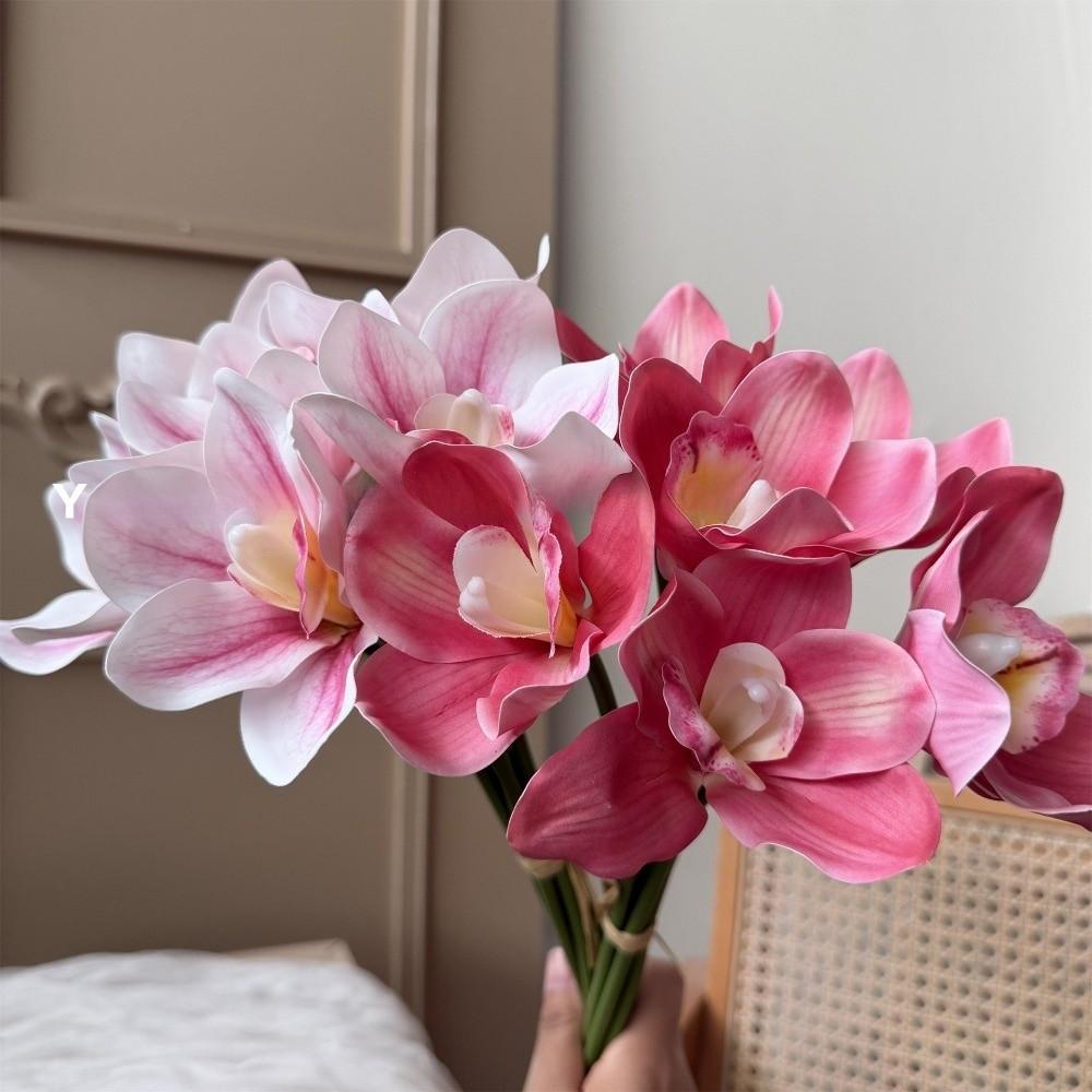 Magnolia Simulated Orchid Bouquet Real Touch Silk Fake Flower Wedding Decoration