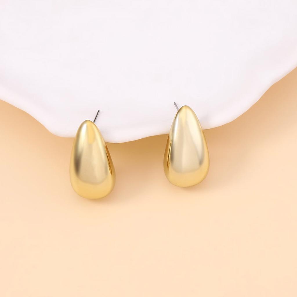 Серьги-пусеты в виде капли воды с матовой полостью класса люкс. Простые, блестящие, модные и универсальные серьги
