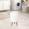 Trash Bin Waste Basket Minimalist Practical 8L Garbage Can with Lid for Bathroom Bedroom
