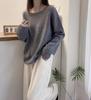 Korean Style One-Shoulder Cashmere Knit Sweater - Women's Loose Fit, Plus Size, Autumn/Winter Street Style Pure Wool Top