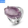 Horse Eye Shaped Natural Crystal Adjustable Ring Gift for Women