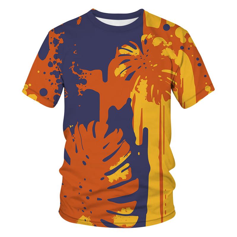 Летняя мода уличная одежда в стиле граффити для мужчин 3D повседневные футболки в стиле хип-хоп с индивидуальным принтом трендовые удобные удобные короткие рукава с круглым вырезом