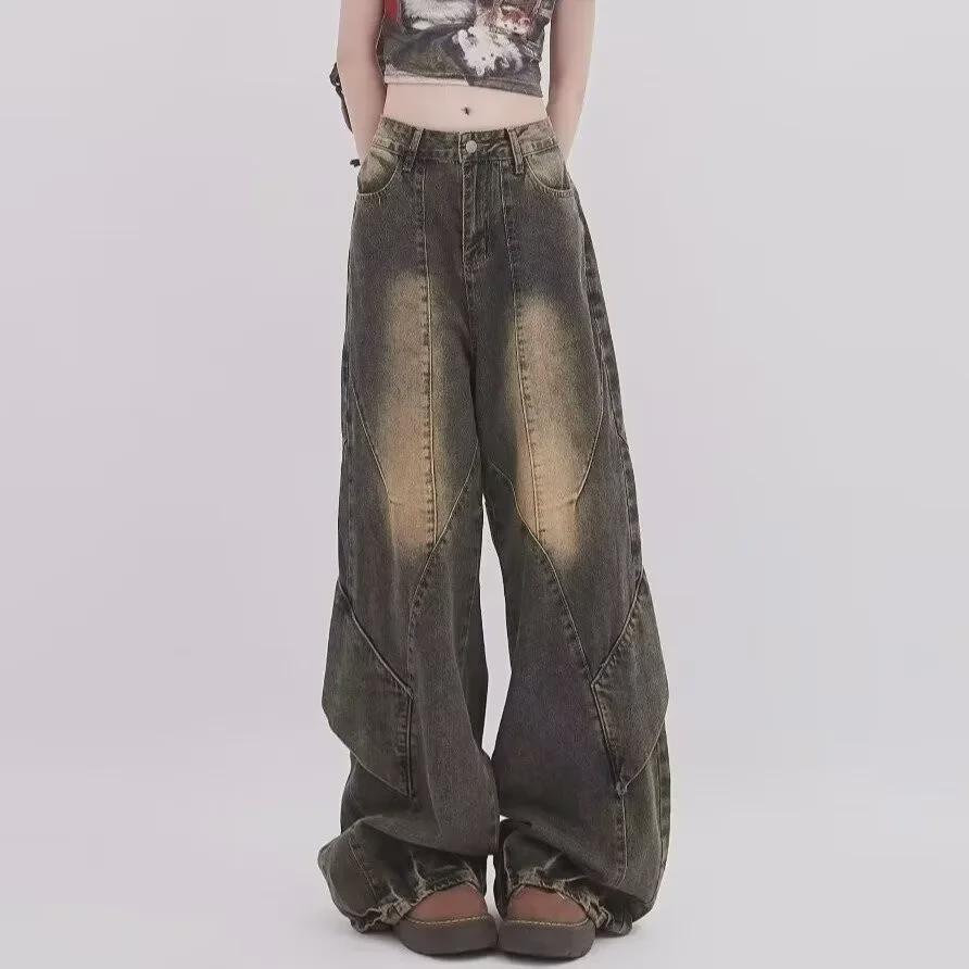 Прямые джинсы Chunchao Retro Distressed для мужчин и женщин