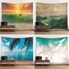 Retro Oil Painting Beach Pattern Tapestry Home Wall Decoration Tapestry Bedroom Living Room Tapestry