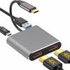 4k UHD-дисплей Usb C Thunderbolt3 Dual HDTV Extend 2 монитора Usb 3.0 Hub Type-C Dock Pd Быстрая зарядка для Macbook Pro Air