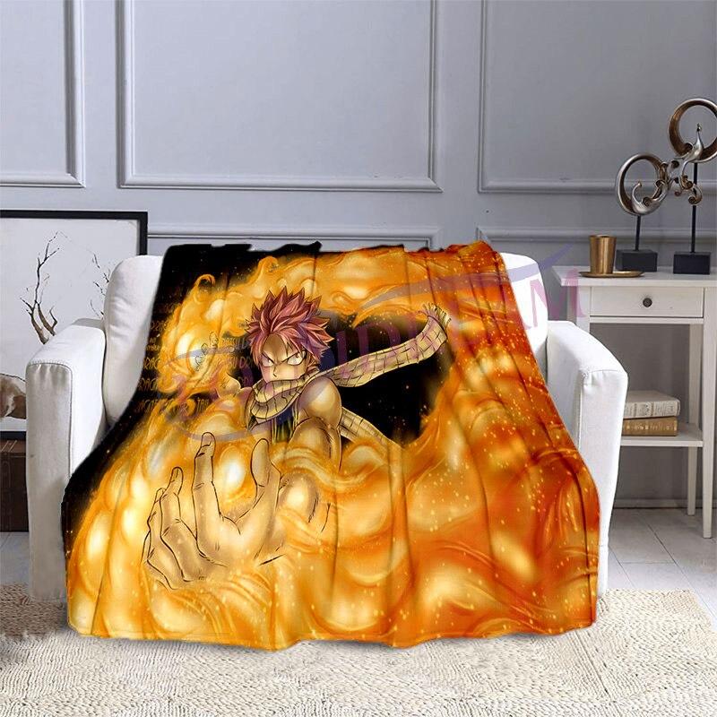 Fairy Tail Flannel Plush Blanket Home Fleece Throw Blanket Travel Blankets Bedspreads Sofa Cover Couch Dorm Room Blanket
