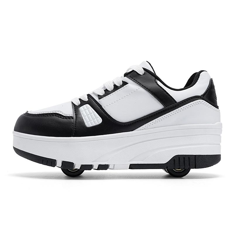 29-40 Детская четырехколесная обувь на плоской подошве с разборкой для бегунов/обувь для коньков с колесами