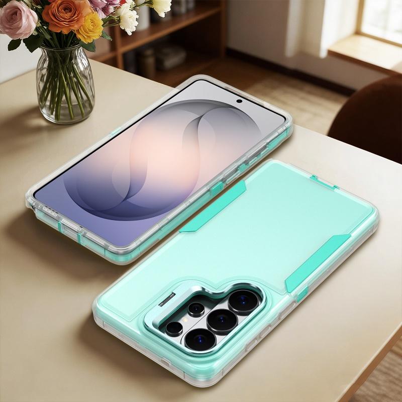 Роскошный Candy 2-в-1 Прозрачный чехол-подставка для Samsung Galaxy S26 Ultra S25 S24 S23 S22 Plus Ударопрочный Металлический держатель для камеры Бронированный чехол