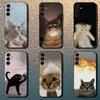Смешные Мемы с Котами Чехол для Телефона Для Samsung Galaxy A13,A21s,A22,A31,A32,A52,A53,A71,A80,Мягкий Черный Корпус
