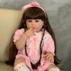 60 CM Silicone Reborn Toddler Doll Toy Lifelike Vinyl Princess Baby With Cloth Body Bebe Girl Birthday Gift