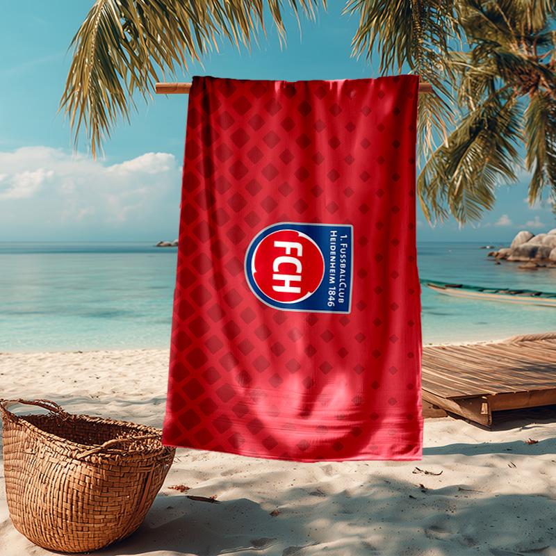 1PC Heidenheim Crest Beach Towel - Soft, Absorbent Microfiber, Lightweight, Ideal for The Beach, Parties, Travel, Camping fan gifts