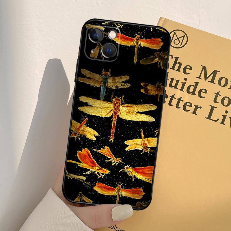 Luxury Dragonfly Case For iPhone 13 12 Mini 11 Pro Max 6S 8 7 Plus SE 2022 2020 X XS Max XR Back Cover