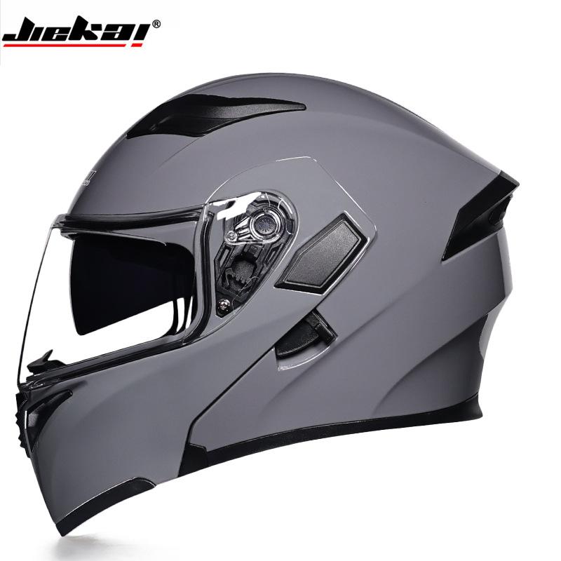 JIEKAI шлем для мужчин мотоциклетный шлем с открытым лицом для женщин двойные линзы противотуманные персонализированные крутые с Bluetooth всесезонные