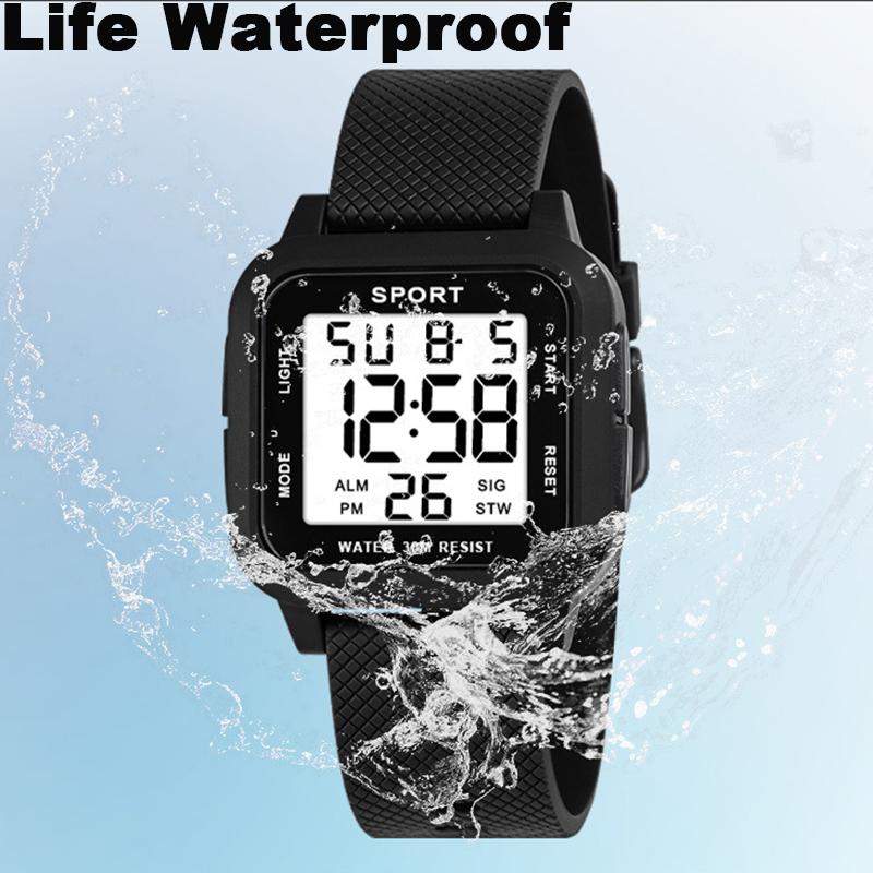 Sports Watch Men Digital Alarm Chrono Clock Waterproof Military Watches LED Electronic Wristwatch