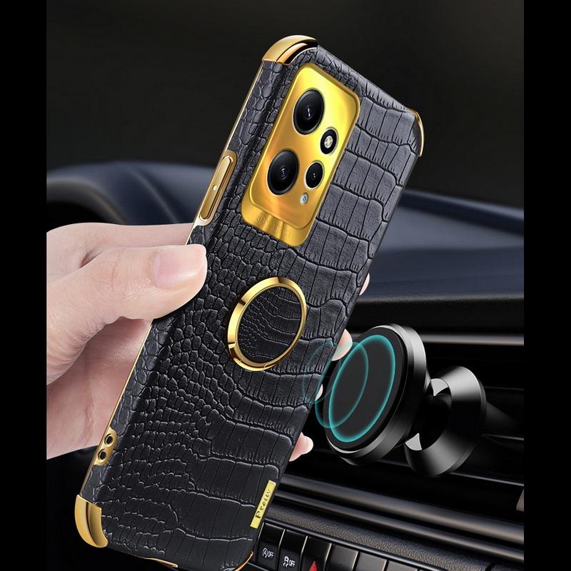 Роскошный чехол из кожи с крокодиловым принтом для Xiaomi 14T Pro 13T Poco X7 X6 M6 Redmi Note 14 13 Pro Тонкий противоударный чехол-подставка с кольцом