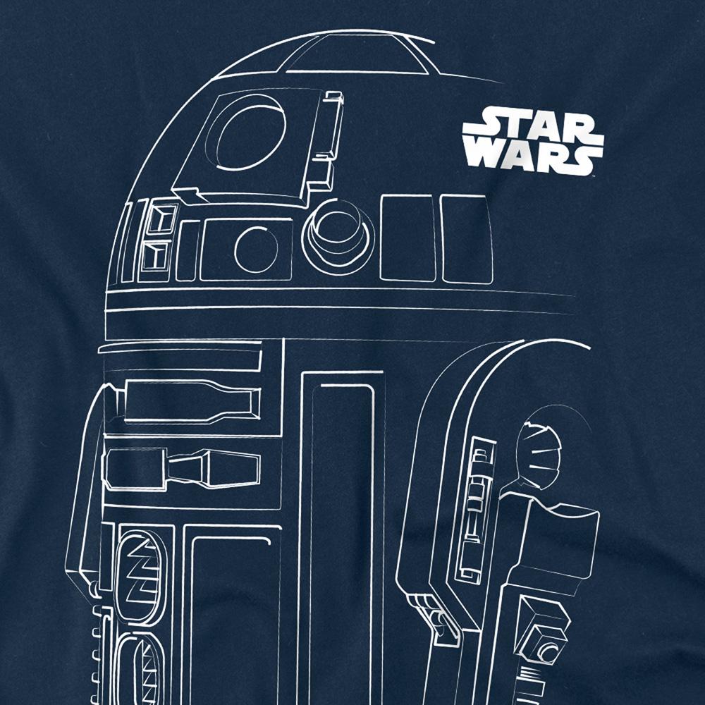 STAR WARS Unisex Tričko pro dospělé s obrysem R2-D2