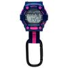 [Klefer] Pocket Watch Digital Men's Waterproof Carabiner Keychain Navy Pink WKM-100-04