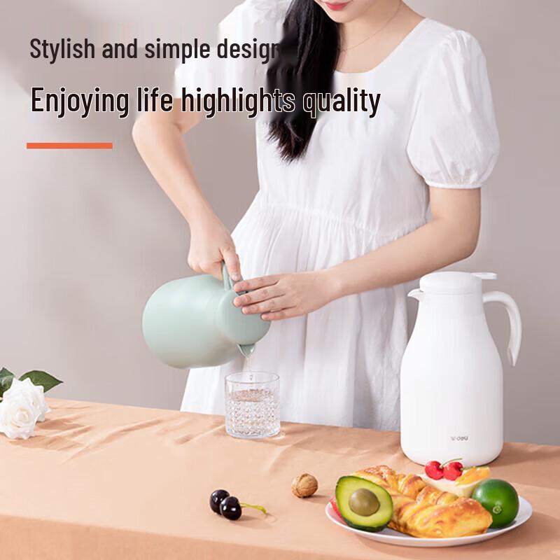 Deli LL101-W 1.8L Stainless Steel Vacuum Insulated Thermos Flask
