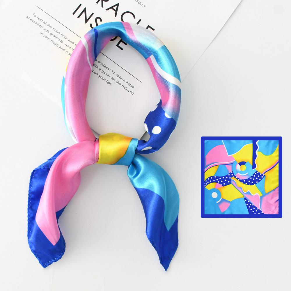 Новый модный высококачественный шелковый шарф квадратный шарф цепочка имитация шелка 50x50 маленький шарф для женщин