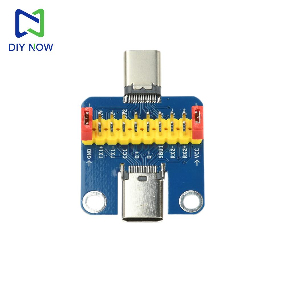 Плата-разветвитель USB 3.1 Type‑C Папа на Маму с Шагом Выводов 2.54мм USB‑C Тестовый Модуль Для Отладки Аппаратных Схем Проверки Сигналов