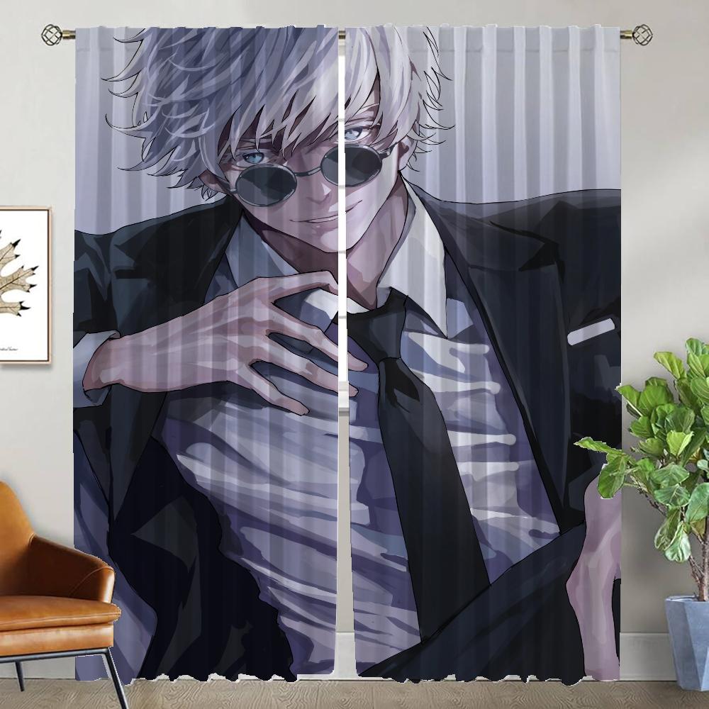 Gojo Satoru Современные Шторы Для Гостиной 2 Части Затемняющие Шторы Домашний Интерьер Шторы Для Камеры Украшения Хэллоуина Оттенки