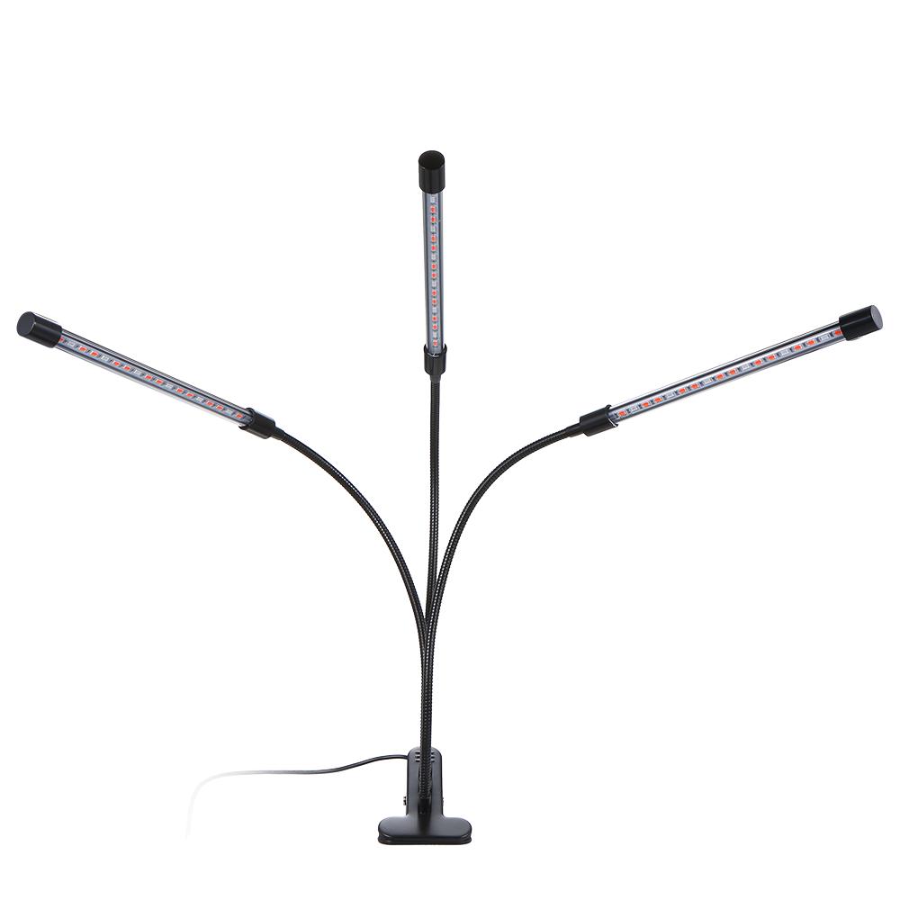 DC5V 27W 3-headed LED Plant Growing Light with Adjustable 360 Degrees  Goosenecks Red and Blue Light Bulbs