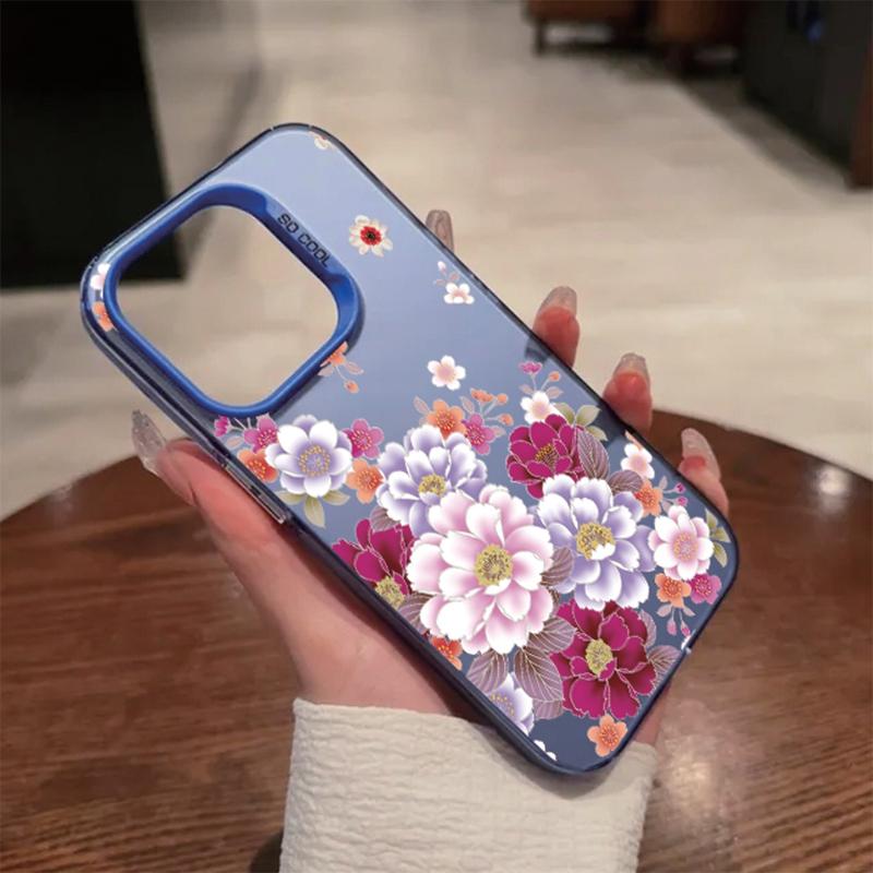 Чехол для телефона с защитой от падений и цветочным узором для Samsung S24 S23 A55 A35 Xiaomi Redmi 13C Poco C65 iPhone 15 Huawei Honor, противоударный защитный бампер