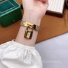 Luxury Women's Watch Unique Designer Lock Dial Leather Quartz Watch High-Quality Ladies Watch Water-Resistant Birthday Gift