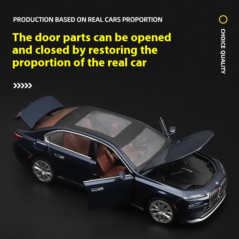 Масштаб 1/24 BMW THE I7 G70 M70L Чистый Электрический Новая Энергия Лимузин Сплав Металл Литой Модель Автомобиля Звук и Свет Украшения Подарок Ребенок