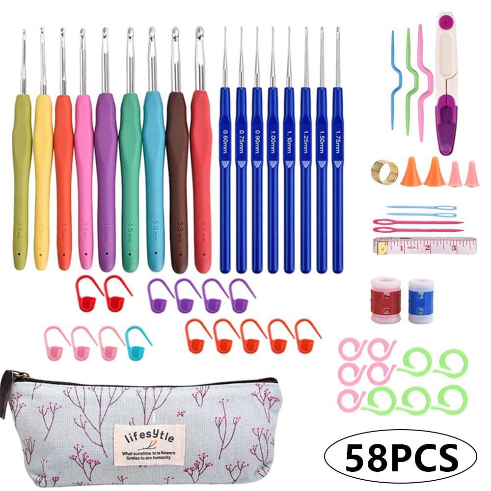 Crochet Set - 53 pieces, 16 sizes, includes crochet hooks and a storage box, suitable for beginners
