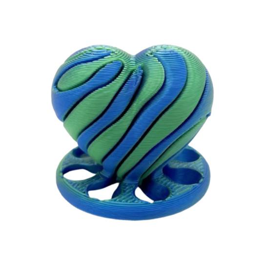 Мини-фигурка сердца, напечатанная на 3D-принтере, Спиральная игрушка-непоседа в форме сердца, Забавное украшение для стола, Подарок для снятия тревоги и стресса для детей и взрослых