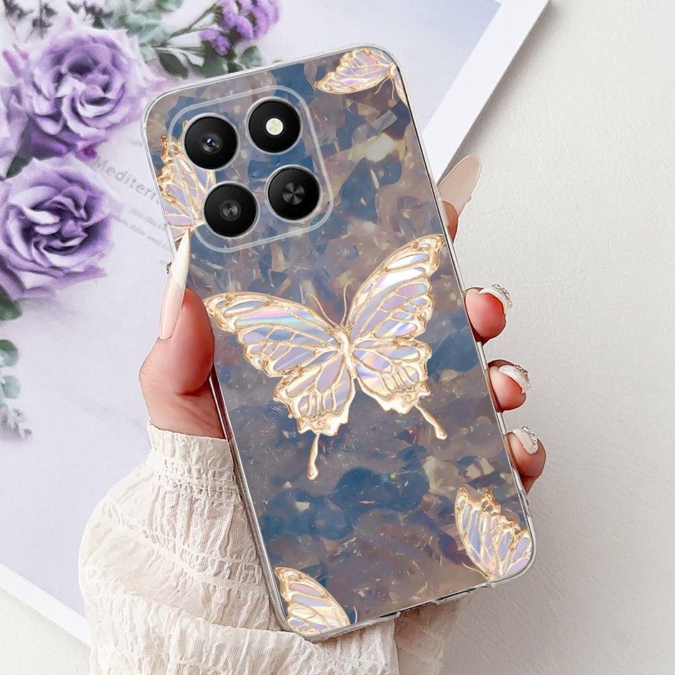 For Honor 400 Smart 2025 Case Fashion Bamboo Flower Soft Silicone Clear Bumper Protective Cover For Honor 400 Lite ABR-NX1 Funda