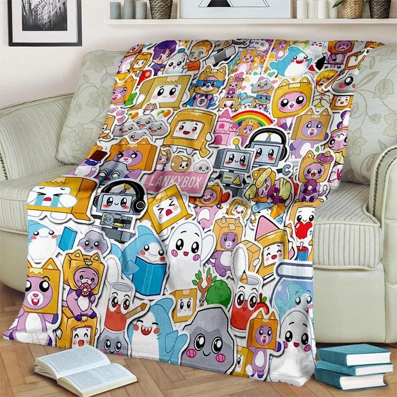 Одеяло Happy Foxy Boxy и Rocky Lankybox, мягкое одеяло для дома, спальни, кровати, дивана, пикника, путешествия, офиса, одеяло, детское одеяло