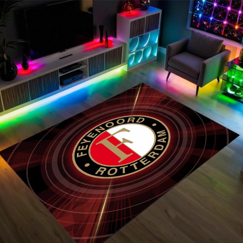Feyenoord Design Crystal Velvet Carpet Cozy Non?Slip Printed Rug For Bedroom Living Room Entrance