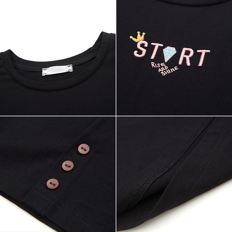 Женская летняя хлопковая футболка свободного кроя с вышивкой, большого размера, с коротким рукавом, стиль 6313