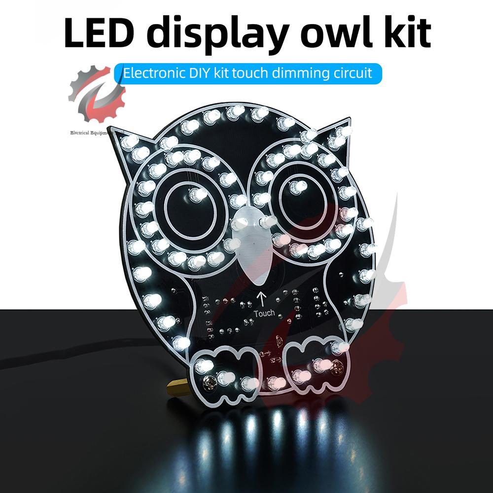 LED Owl Touch Light DIY Kit with Adjustable Brightness USB Powered Circuit Board Welding Practice Display Module