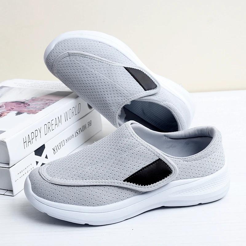 Женская диабетическая обувь для пожилых людей, большой размер, расширяющая обувь для женщин с удобрениями, регулируемая обувь для отеков ног, нескользящая