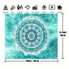 Bohemian Mandala Tapestry Wall Hanging Art Decor Polyester Blue Teal Water Boho Spiritual Geometric Flower Living Room Print